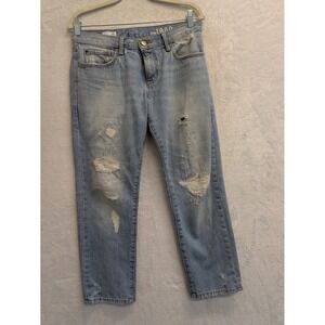 Gap 1969 Women's‎ Sexy Boyfriend Jeans Distressed Light Wash Size 26P